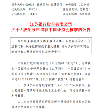 江苏银行：上半年实现归属于上市公司股东的净利润202.38亿元，同比增长8.05%