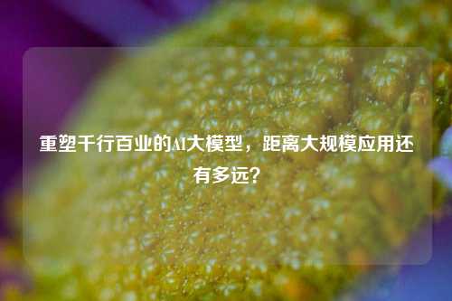 重塑千行百业的AI大模型，距离大规模应用还有多远？